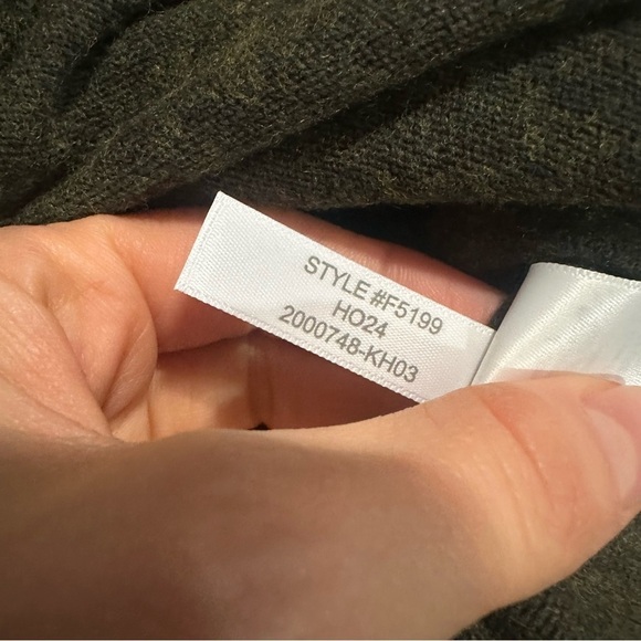 NWOT J crew cotton wool teddie sweater heather loden green crewneck - Picture 3 of 3